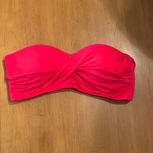 Red strapless bikini top